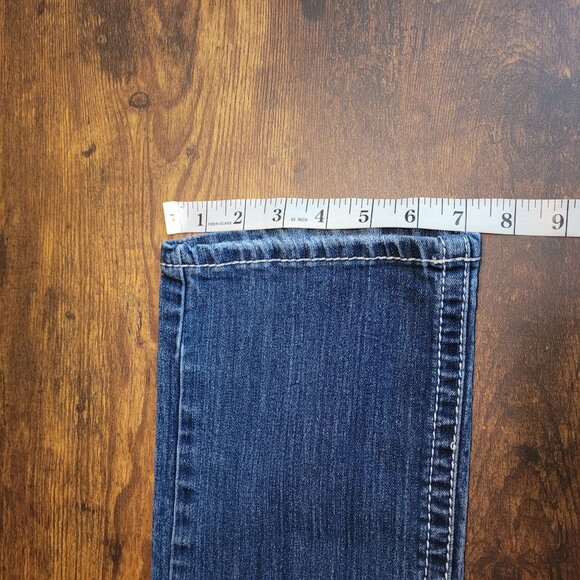 Vanity Jeans Size 26 Emma Curvy Low Rise Straight Thick Stitch Button Flaps - Picture 10 of 11